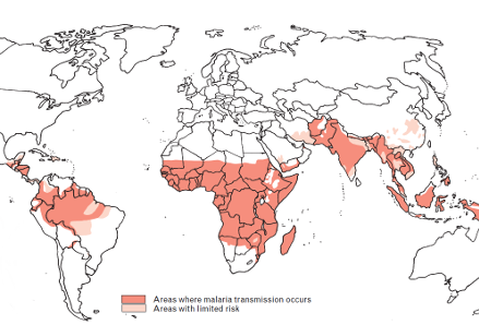 IAMAT map of malaria-infected areas