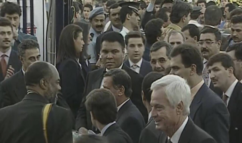 Muhammad Ali attends opening of TGRT TV in Istanbul, 1993, after receiving an invite from old friend Nevzat Yalçıntaş, YouTube still
