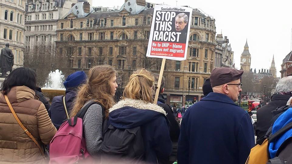 Anti-racism-London-march-Farageposter_21Mar15_ErtancHidayetin