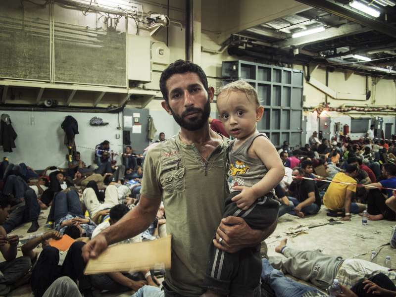 Refugees in centre