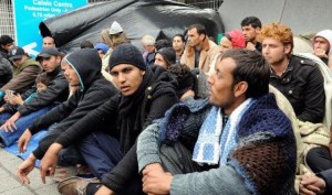 Refugees waiting at Calais