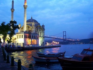 Ortaköy & the Boğaziçi Bridge, popular with tourists