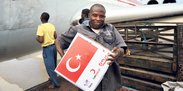 Turkish aid received in Mogadishu, Somalia