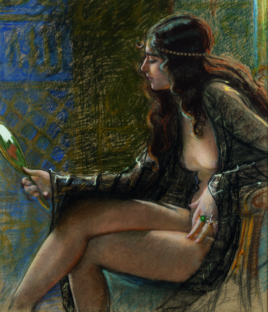 Nude woman with mirror by Mihri Müşfik
