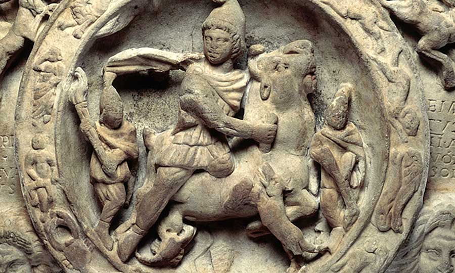 The 'bull-slaying' Temple of Mithras - London Mithraeum.